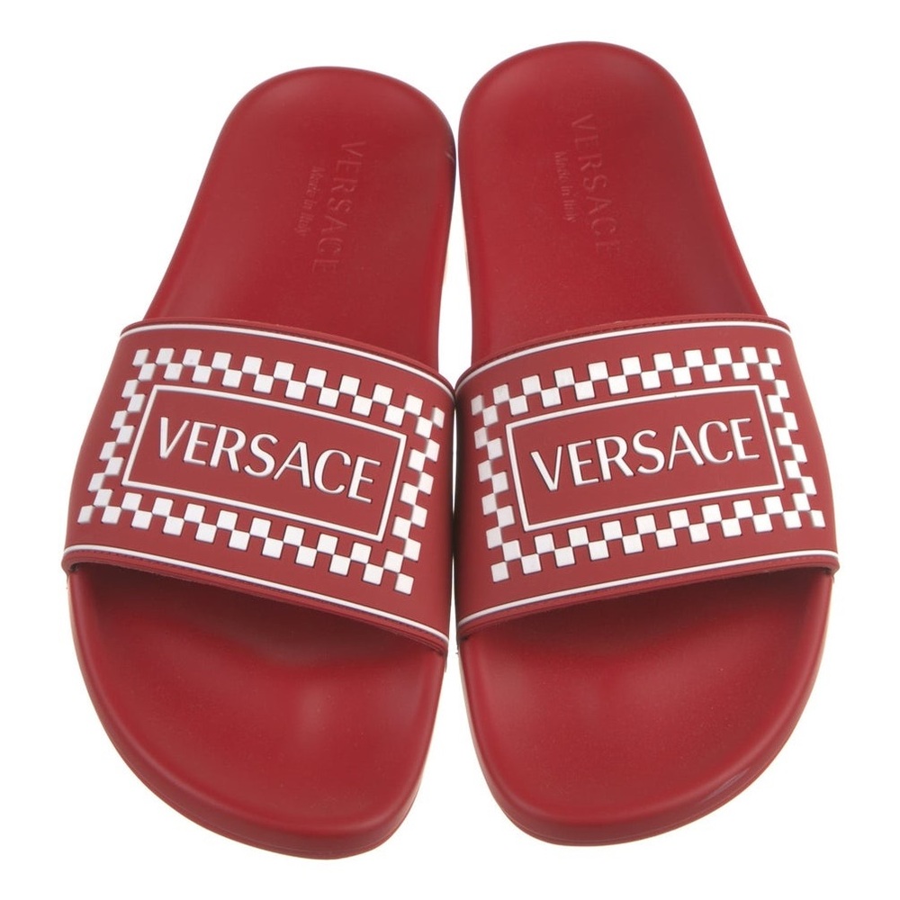 Red Versace Print Slides - image 1